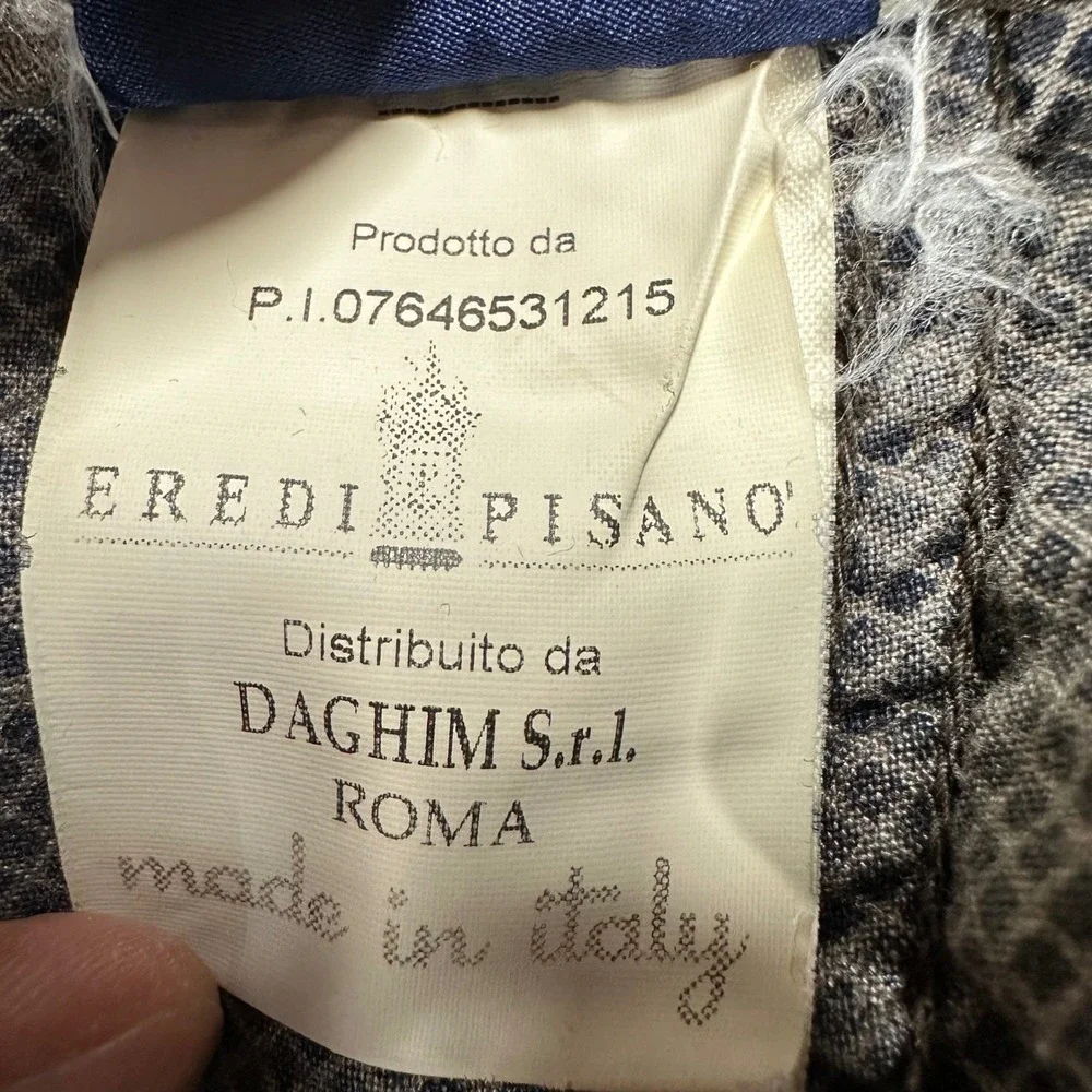 Eredi Pisano Roma Mens Brown Corduroy Slim Fit Pants Taglia 54 Made in Italy